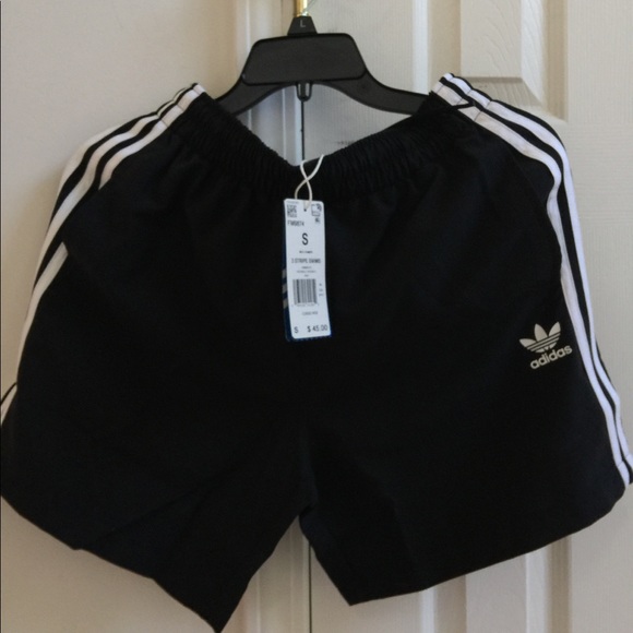 ADIDAS ORIGINALS 3-Stripes Swim Trunks Black - Picture 12 of 16